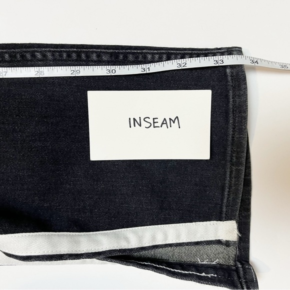 rag & bone Cate Mid Rise Flare Jeans 26 2 dark grey racing stripe split hem - Picture 14 of 15